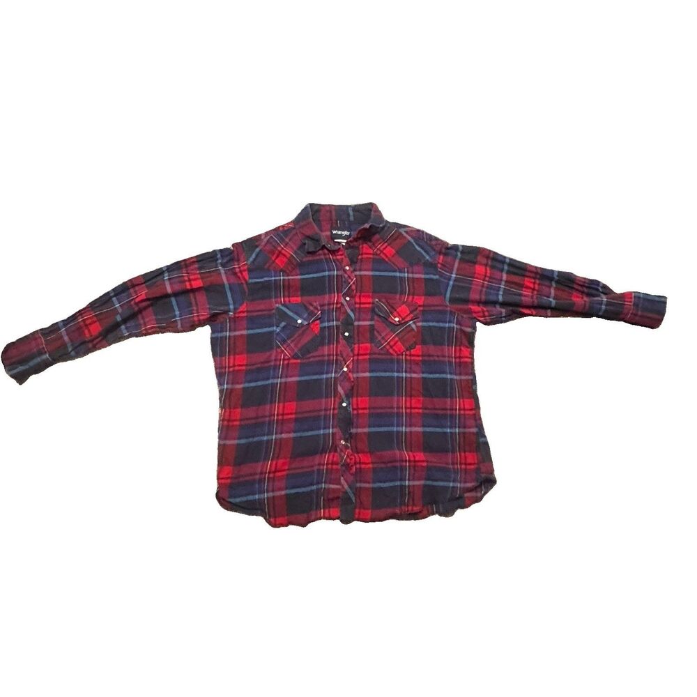 Wrangler Men's Vintage Western Shirt Pearl Snap Button Down, Long Sleeve, XXL